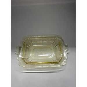 Vintage Indiana Glass Lorain "Basket" Yellow Depression Glass Serving Dish 9.5"